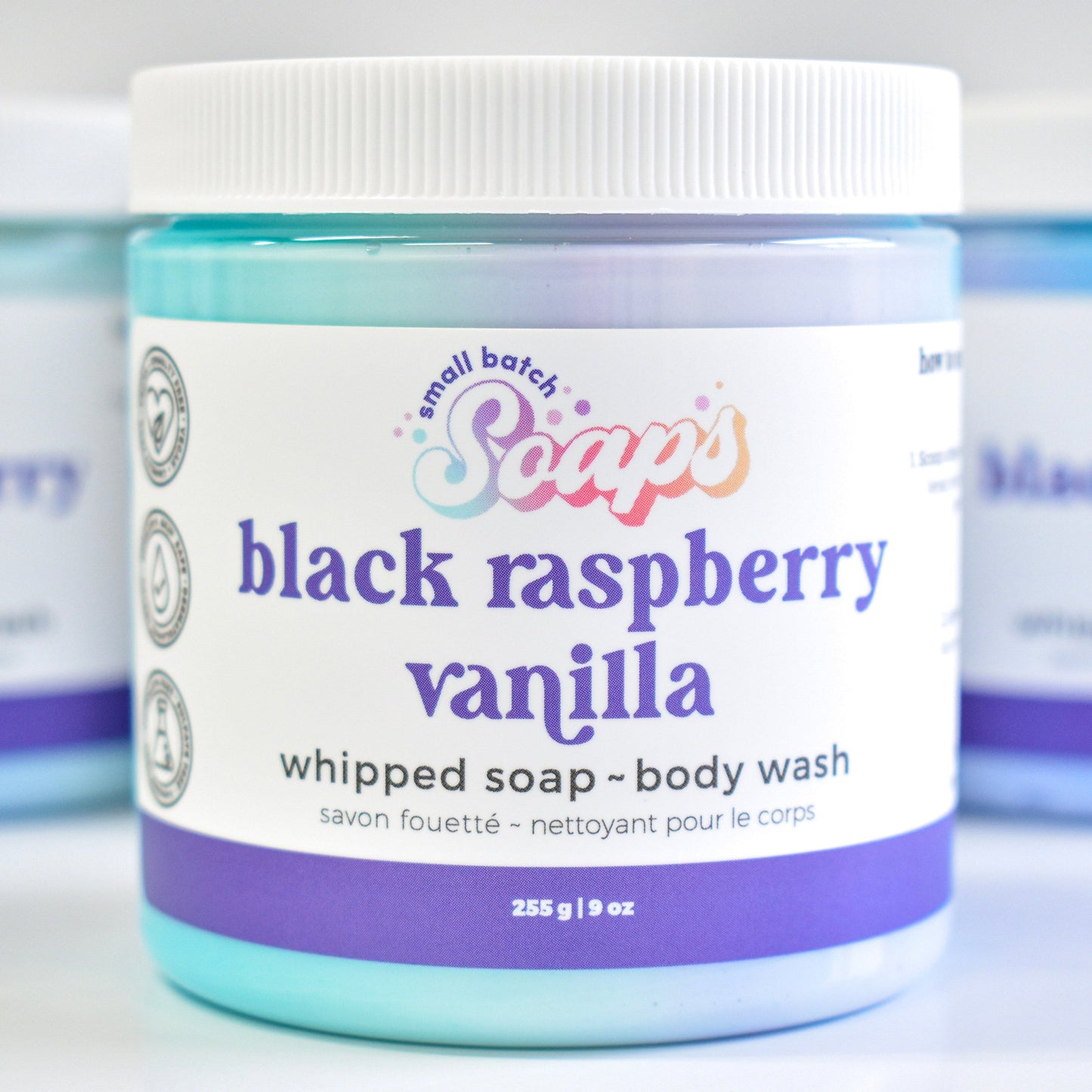 Black Raspberry Vanilla Whipped Soap - Small Batch Soaps