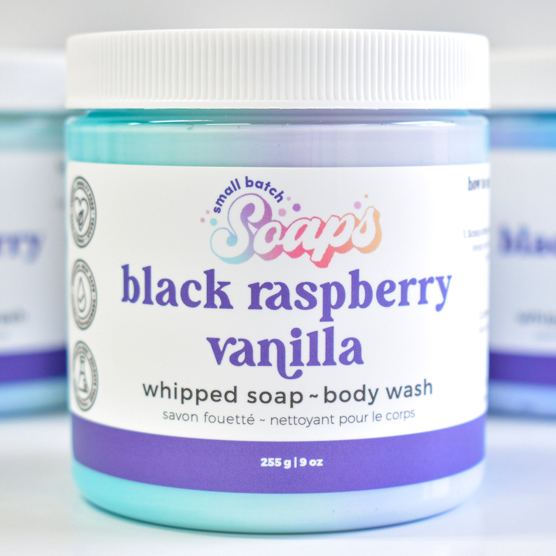 Black Raspberry Vanilla Whipped Soap - Small Batch Soaps
