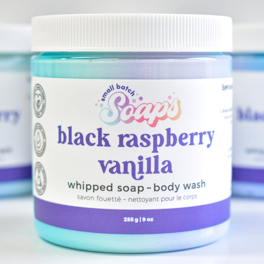 Black Raspberry Vanilla Whipped Soap - Small Batch Soaps