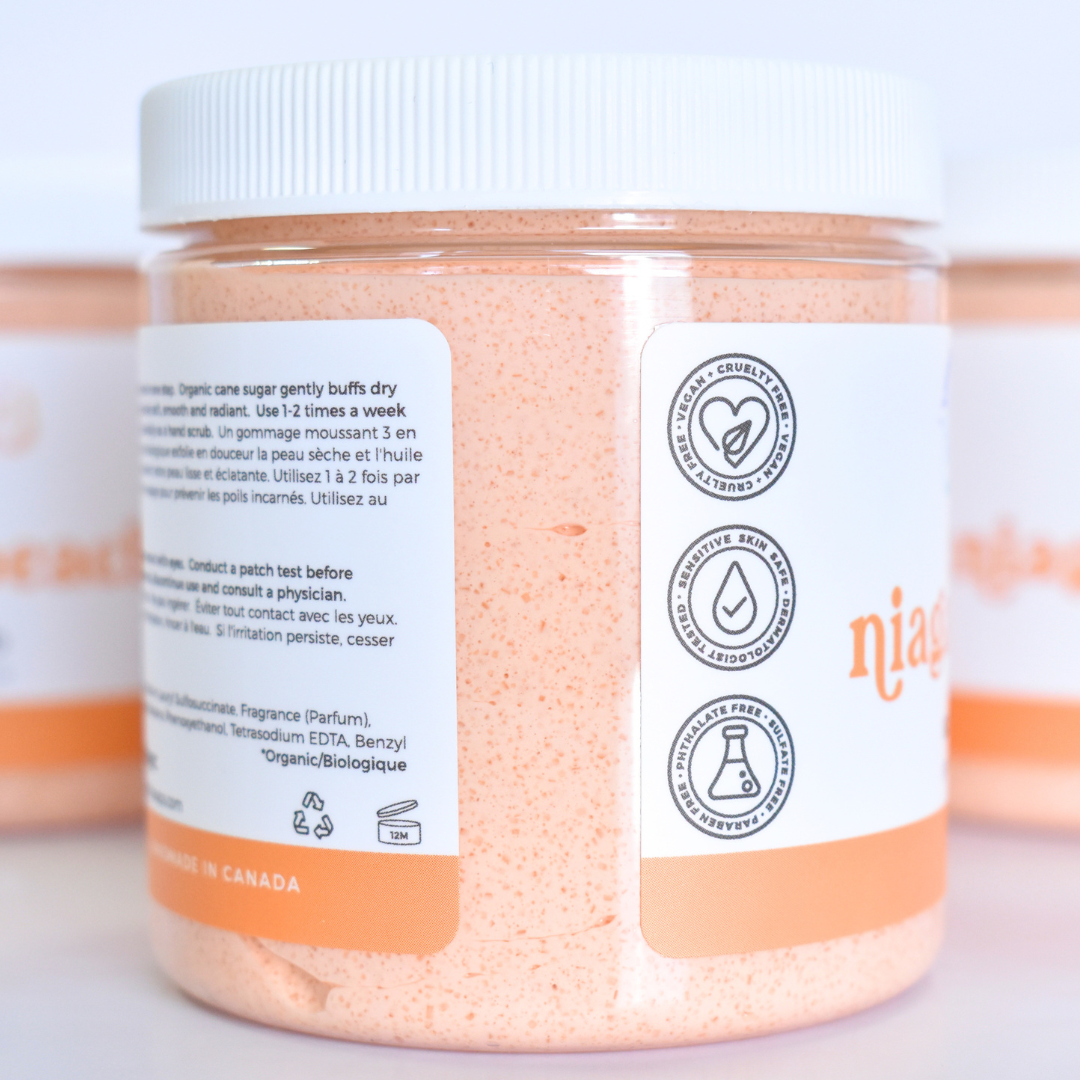 Niagara Peach Sugar Scrub - Summer Scent - Small Batch Soaps