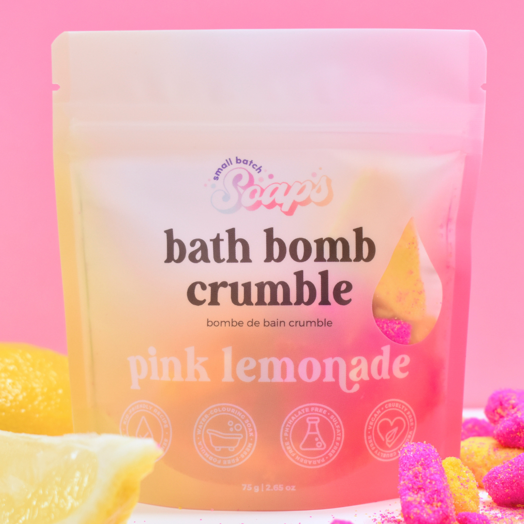 Pink Lemonade Bath Bomb Crumble - Summer Scent - Small Batch Soaps