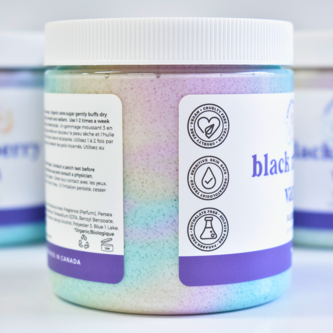 Black Raspberry Vanilla Sugar Scrub - Spring Scent - Small Batch Soaps